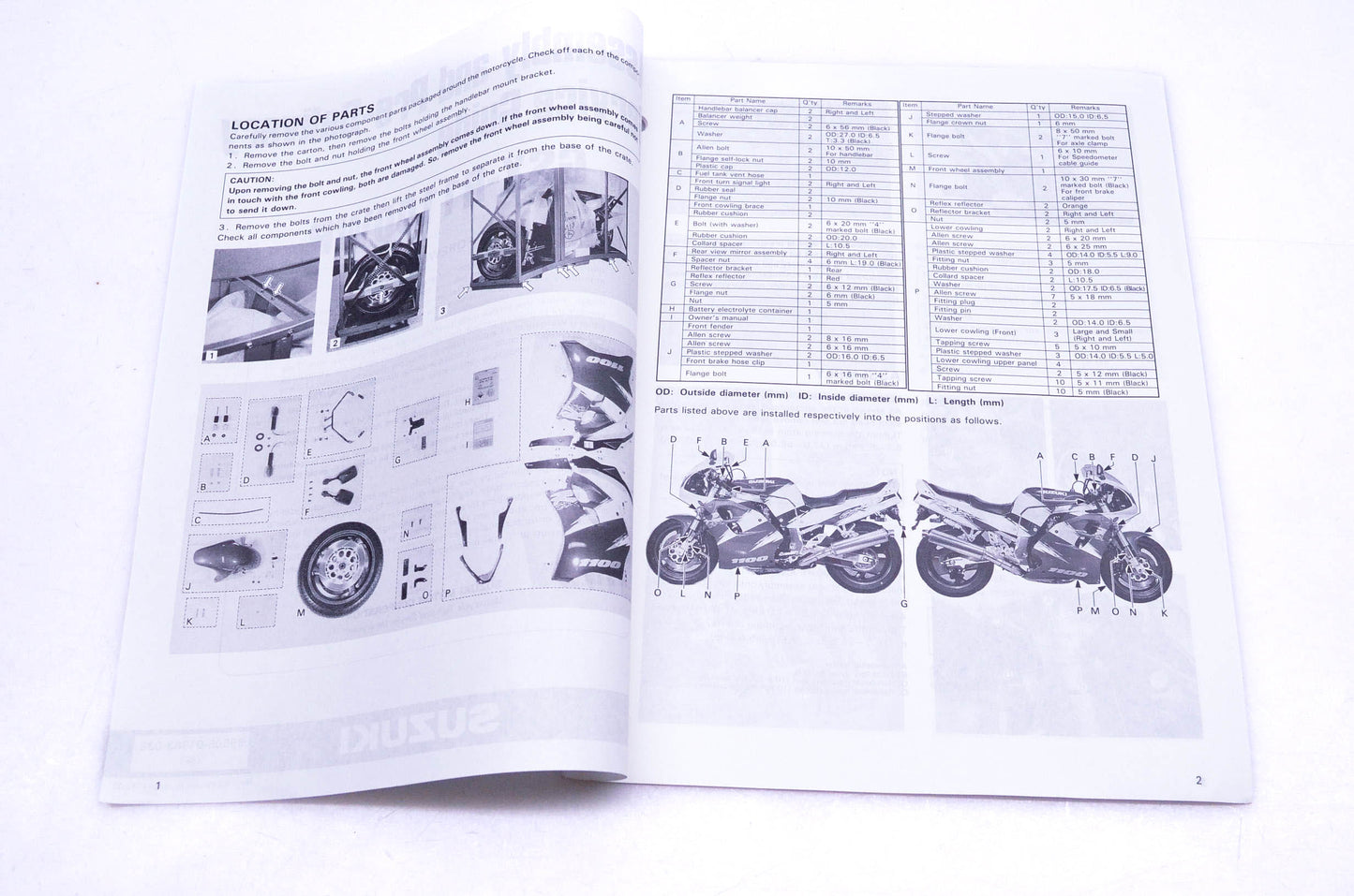 OEM Suzuki 99505-01383-03E GSX-R1100WP P Assembly Service Guide