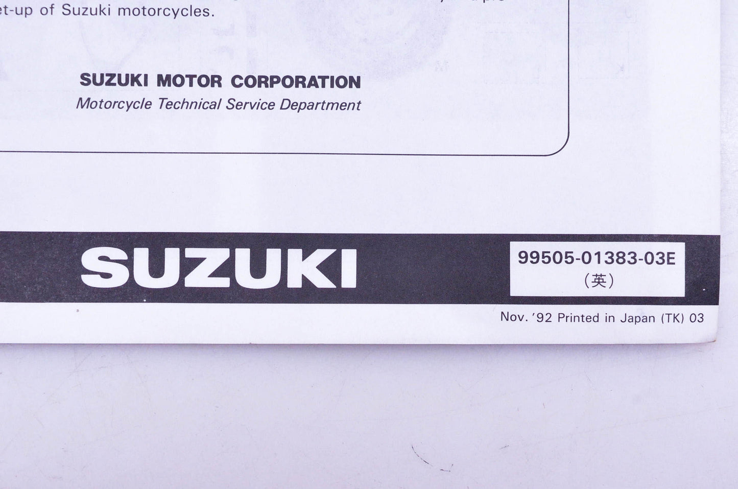 OEM Suzuki 99505-01383-03E GSX-R1100WP P Assembly Service Guide