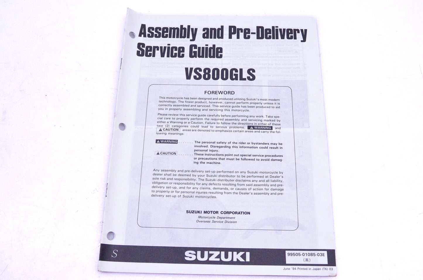 OEM Suzuki 99505-01085-03E VC800GLS S Assembly Service Guide