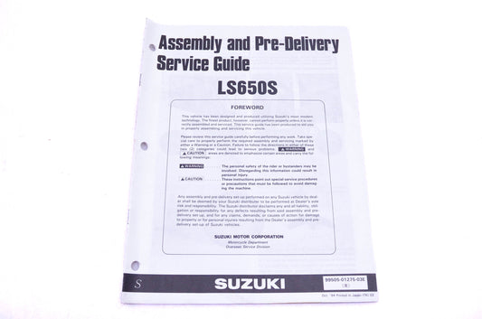 OEM Suzuki 99505-01275-03E LS650S S Assembly Service Guide