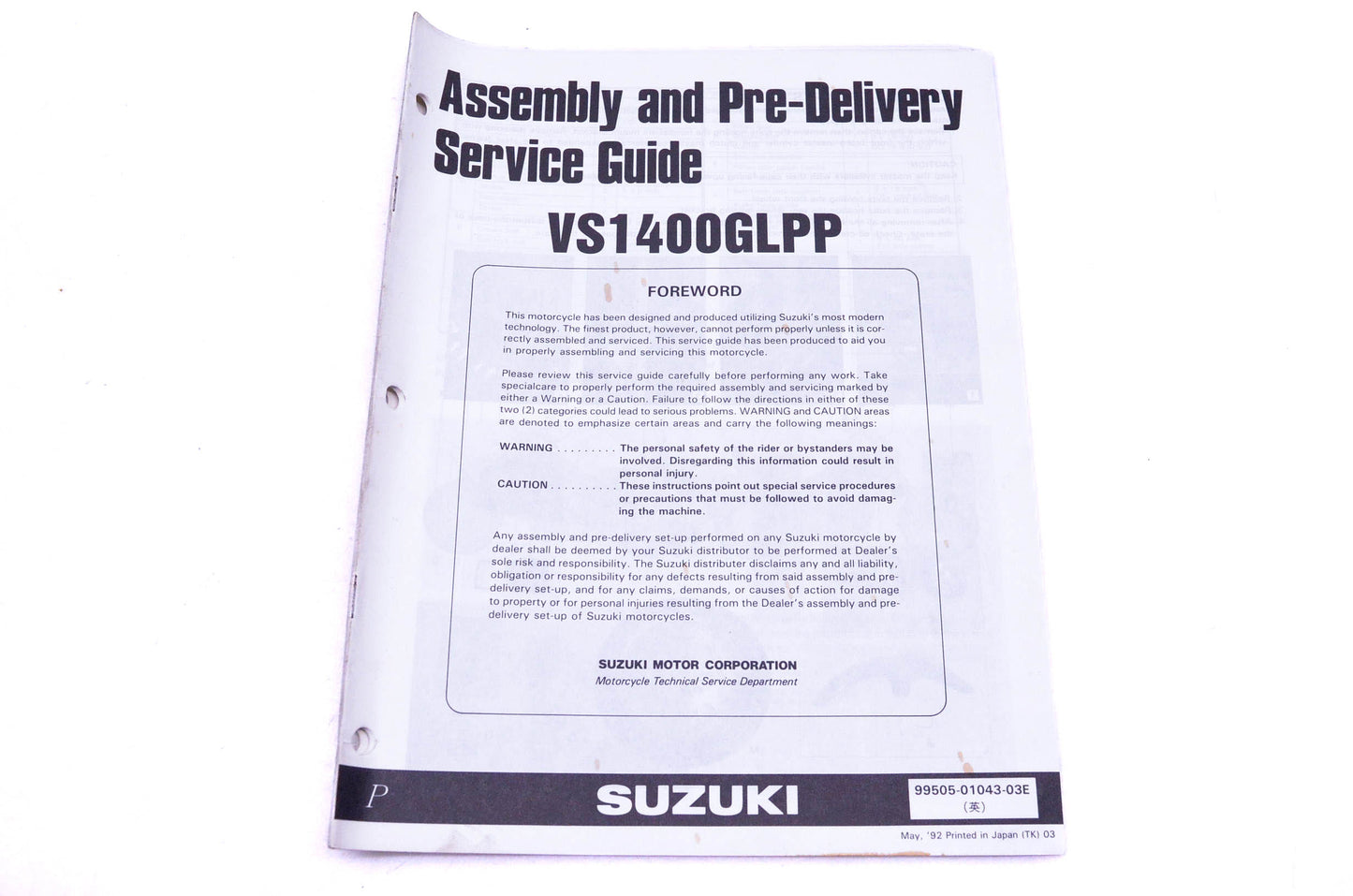 OEM Suzuki 99505-01043-03E VS1400GLPP P Assembly Service Guide