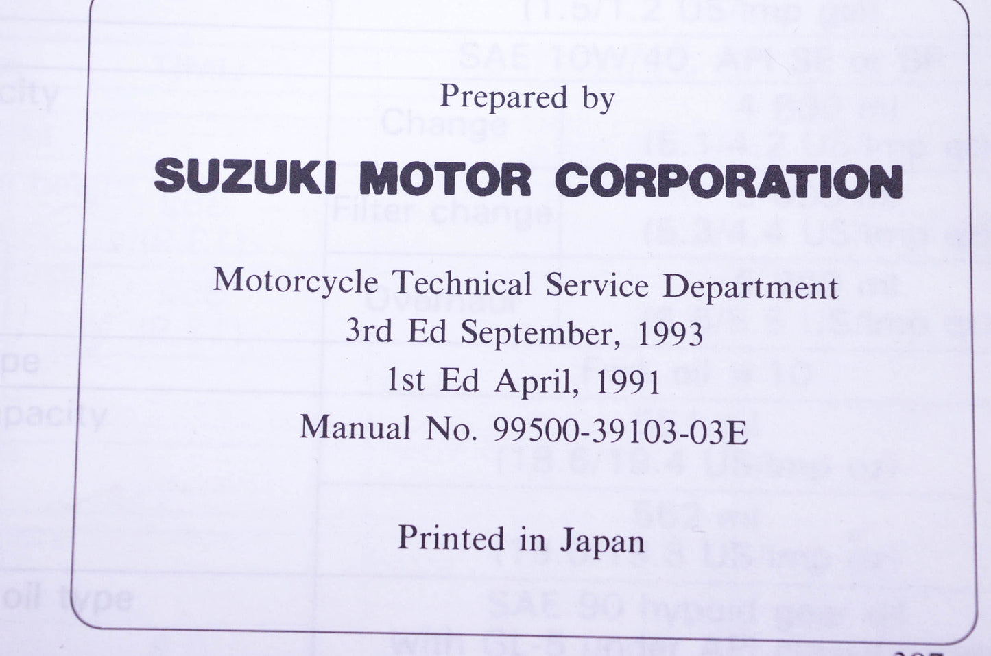 OEM Suzuki 99500-39103-03E GSX1100G Service Manual