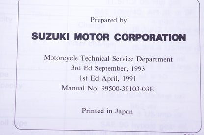 OEM Suzuki 99500-39103-03E GSX1100G Service Manual