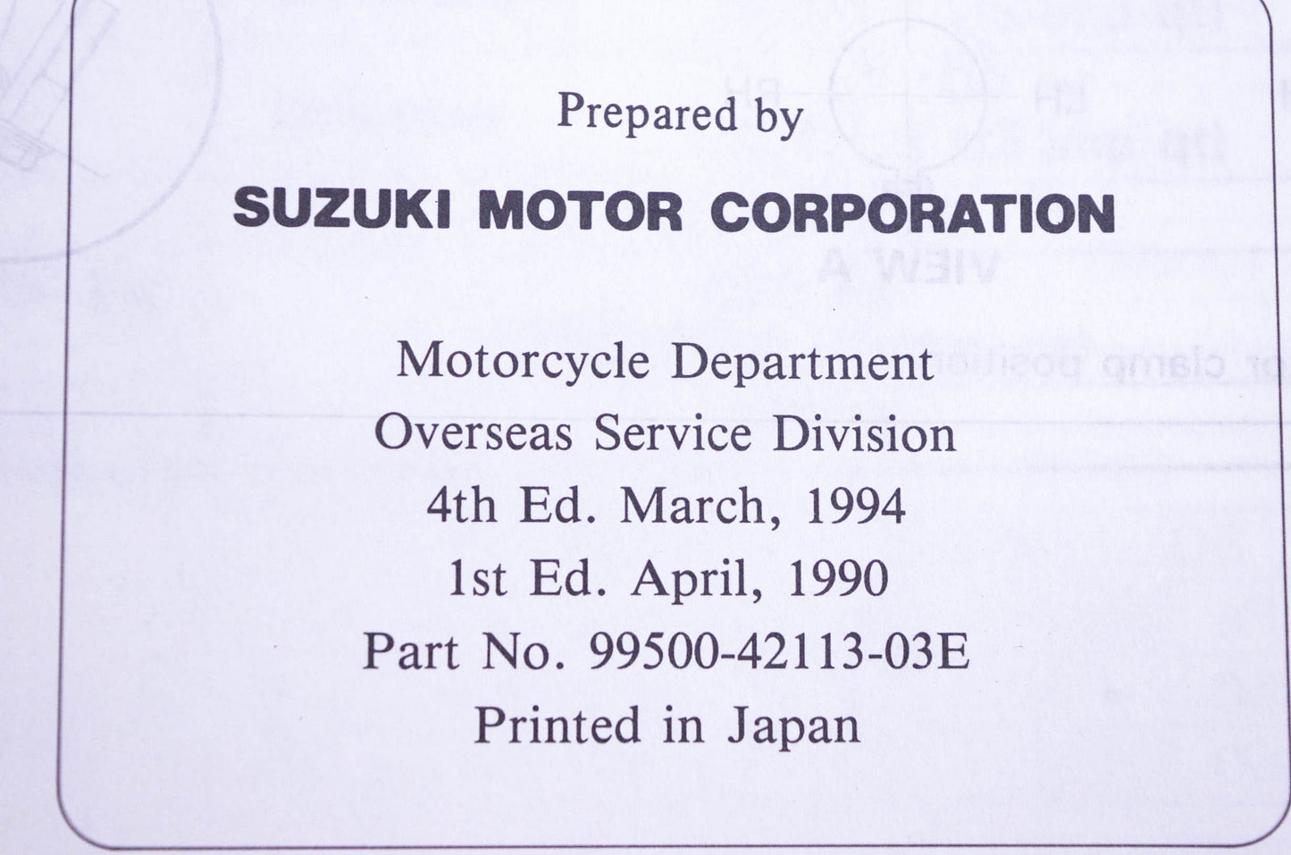 OEM Suzuki 99500-42113-03E DR250/250S Service Manual