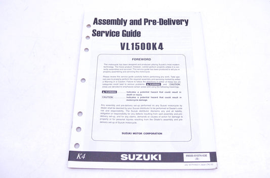 OEM Suzuki 99505-01074-03E VL1500K4 K4 assembly Service Guide