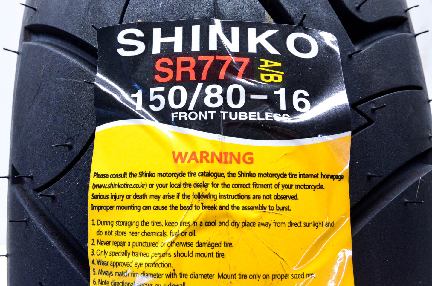 Shinko SR777 150/80-16 MC 71H Tire NOS