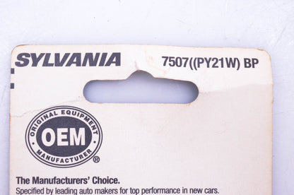 Sylvania 7507 PY21W European Amber 12v Bulbs Qty 2 NOS
