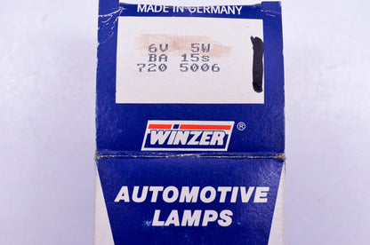 Winzer 720-5006 BA15s 6v 5w Qty 2 NOS