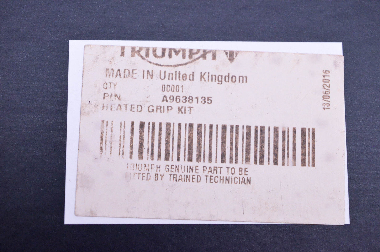 New OEM Triumph A9638135 Heated Grip Kit NOS