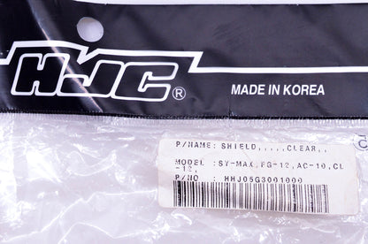 HJC HHJ05G3001000 SY-Max FG-12 AC-10 CL-12 Clear Helmet Shield NOS