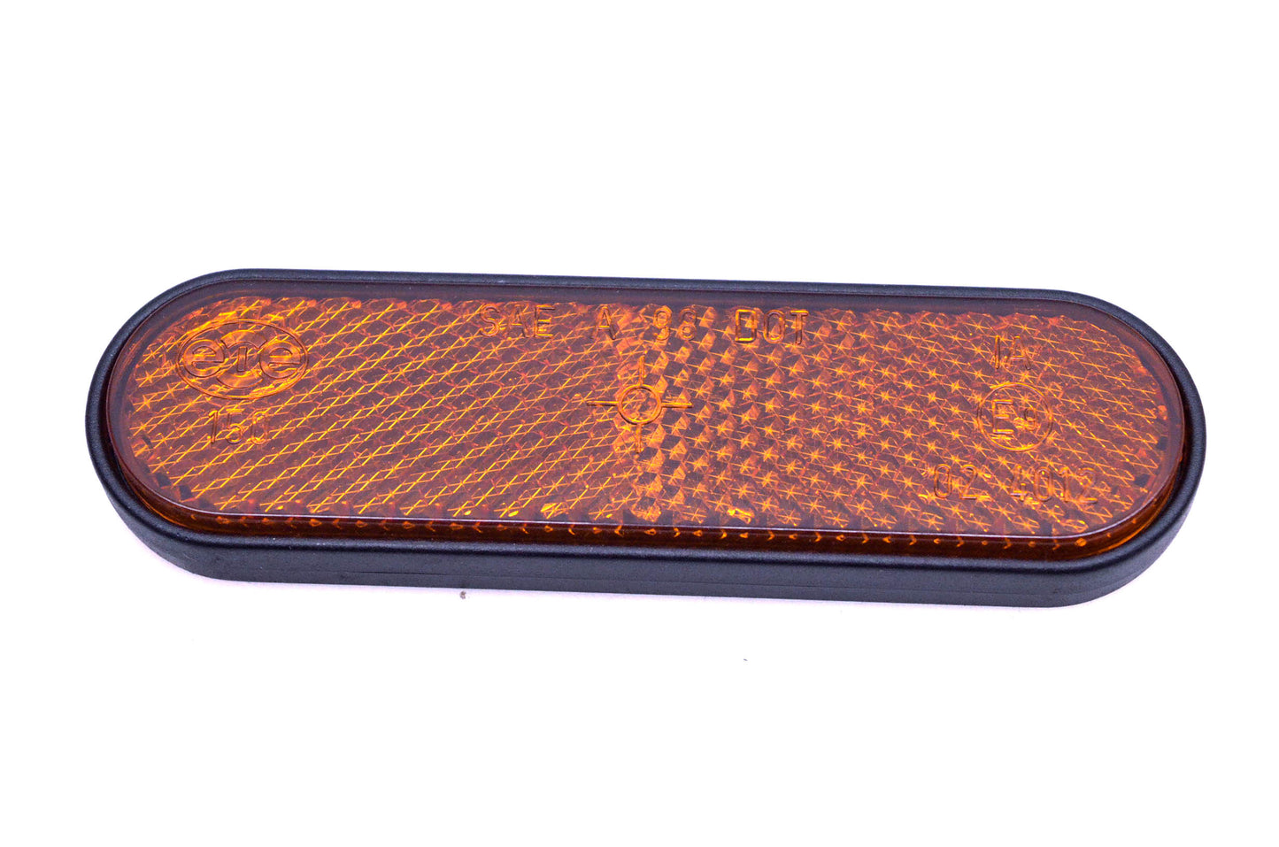 Aftermarket 02 4012 Oval 1"x3.75" Amber Reflector Curved Back Plate