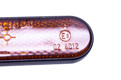 Aftermarket 02 4012 Oval 1"x3.75" Amber Reflector Curved Back Plate