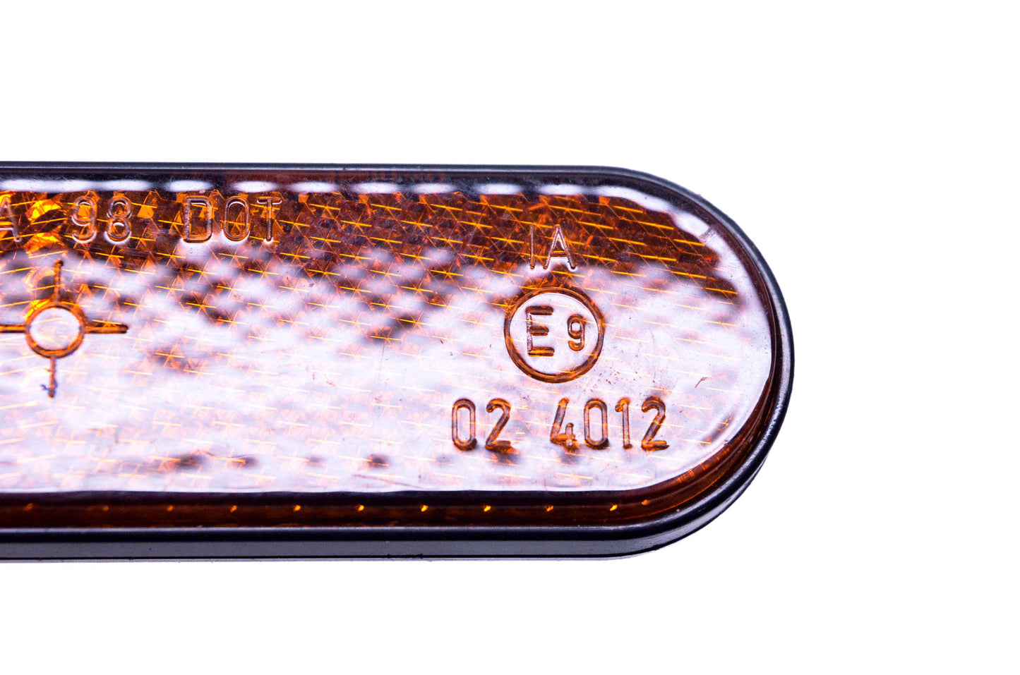 Aftermarket 02 4012 Oval 1"x3.75" Amber Reflector Flat Back Plate