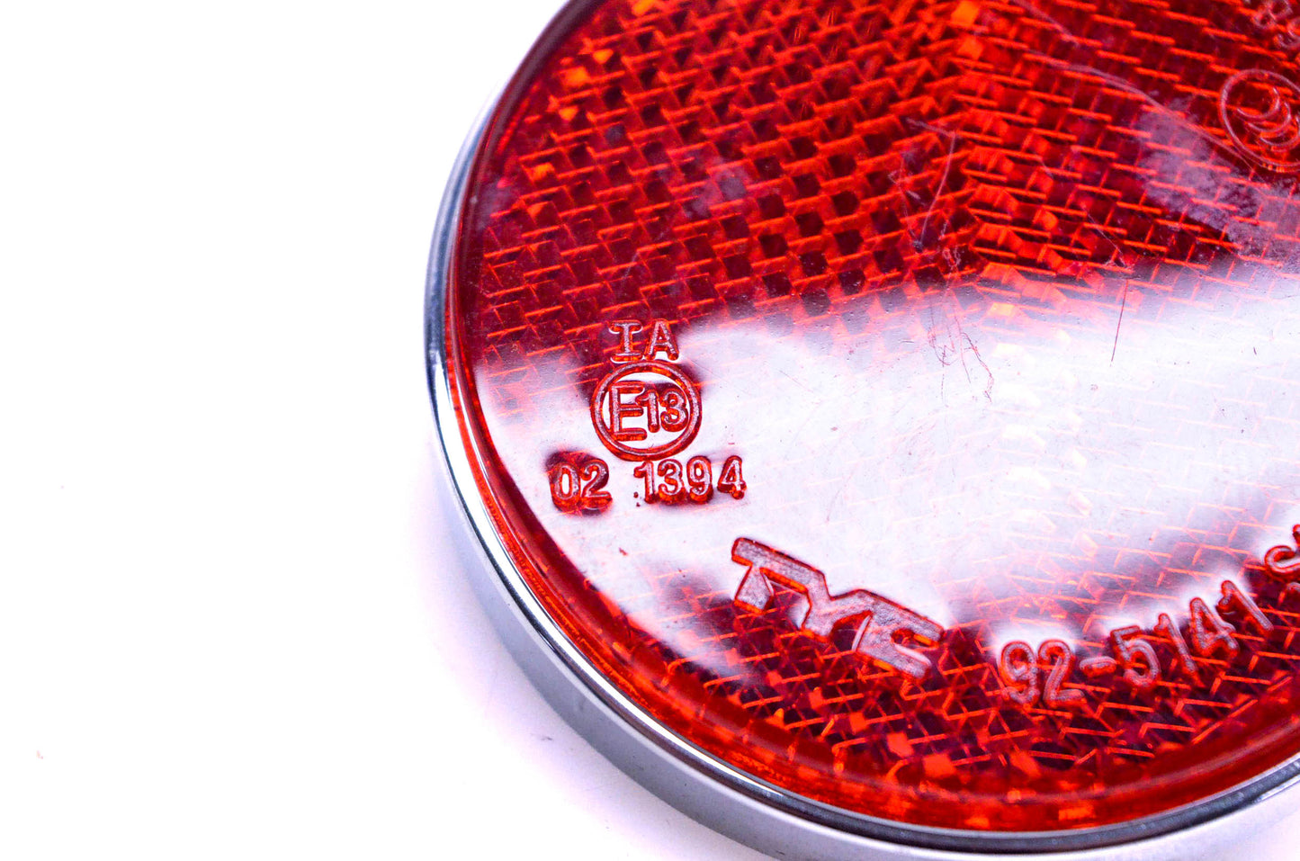 Aftermarket 02 1394, 92-5141, I090068 Round 2.25" Red Reflector w/ Chrome Mounting Plate NOS