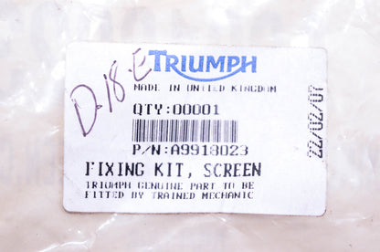 New OEM Triumph A9918023 Roadster Screen Fixing Hardware Kit NOS