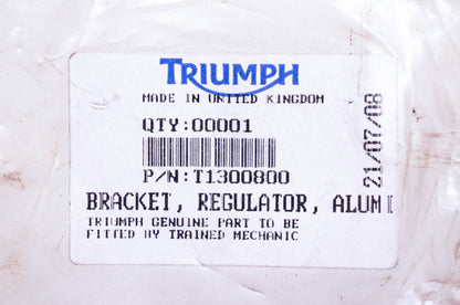 New OEM Triumph T1300800 Aluminum Regulator Bracket Kit NOS