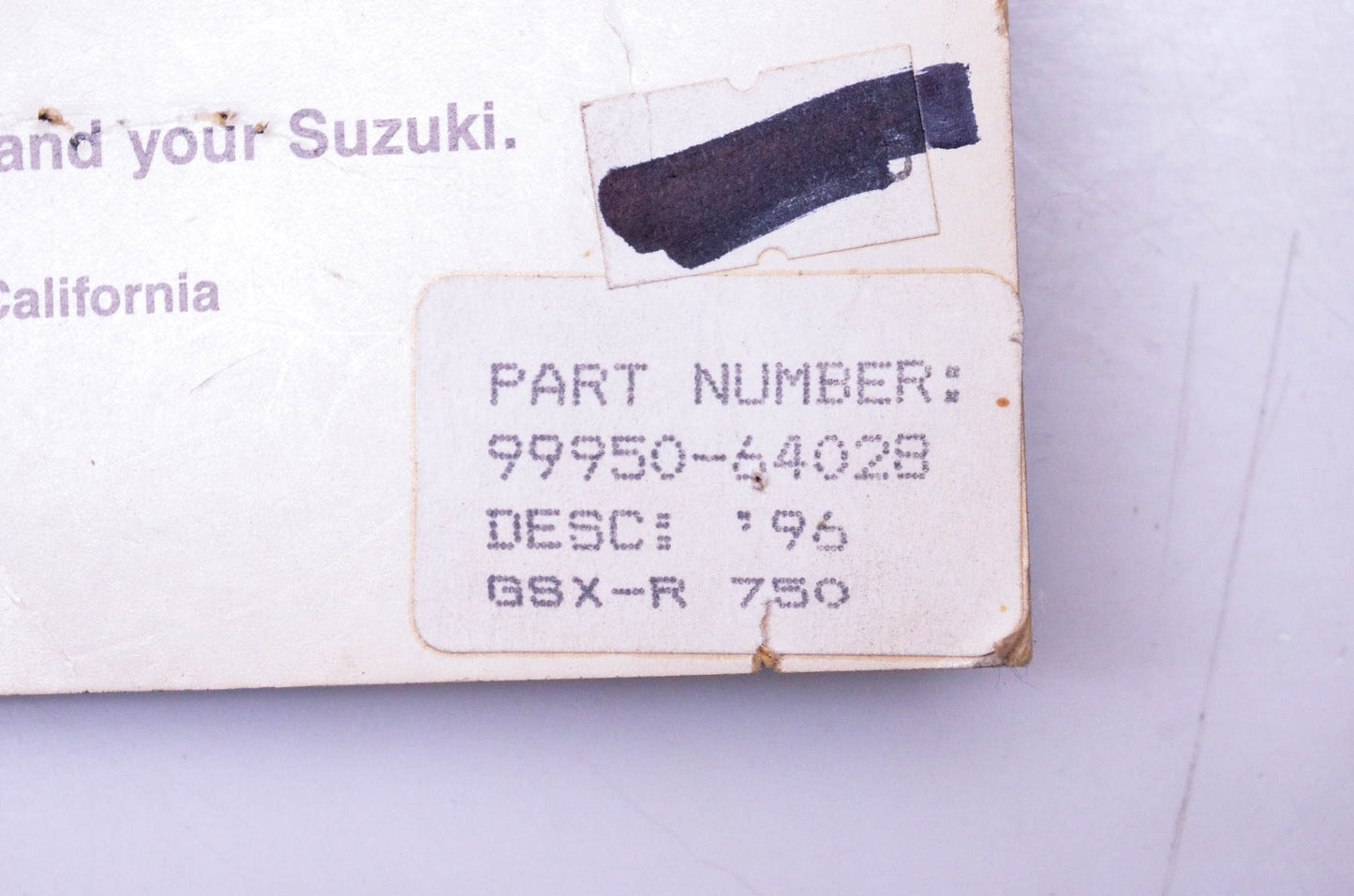 New OEM Suzuki 99950-6402B Tank Cover NOS