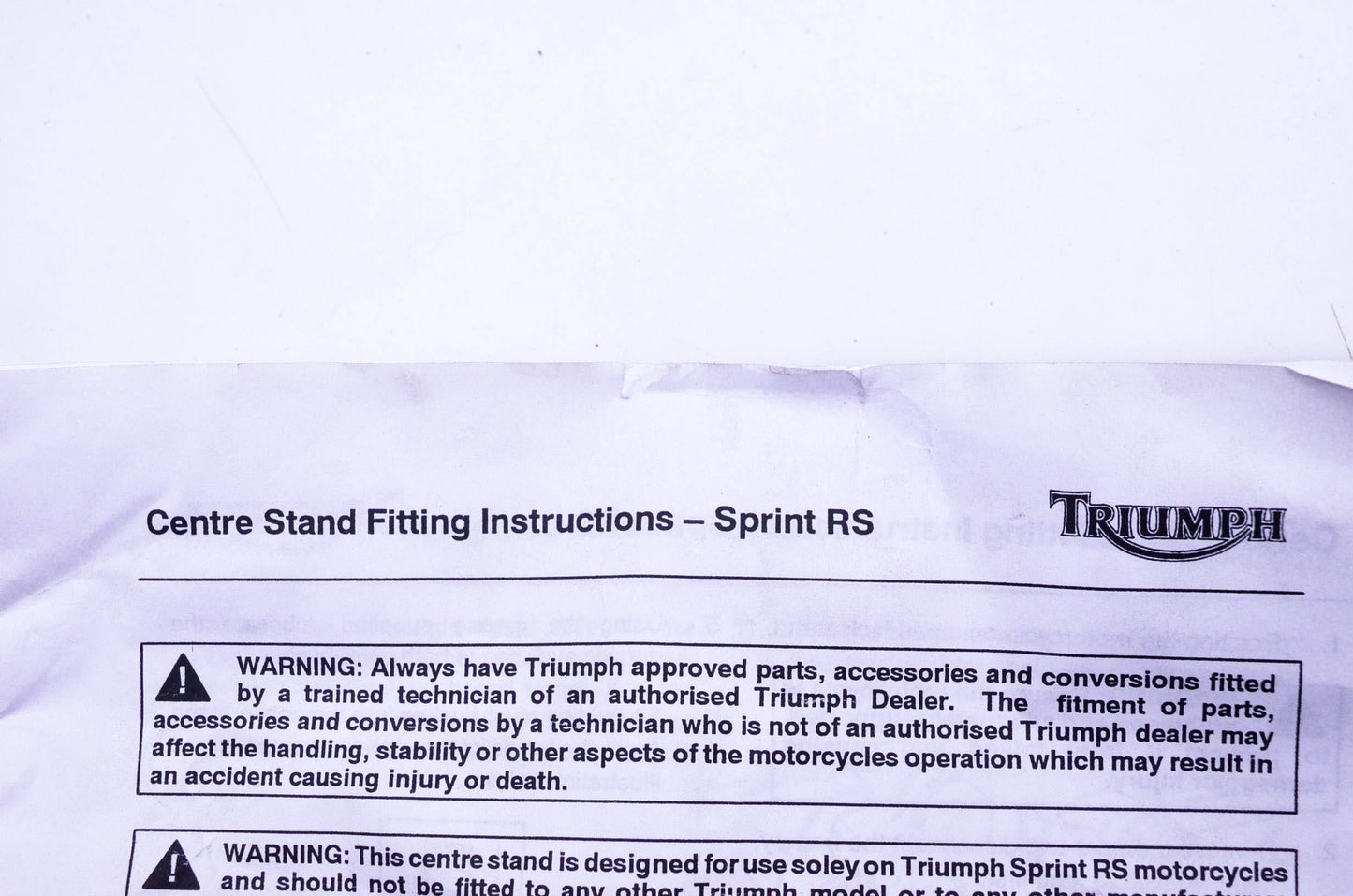 New OEM Triumph A9758003 Center Stand Kit NOS