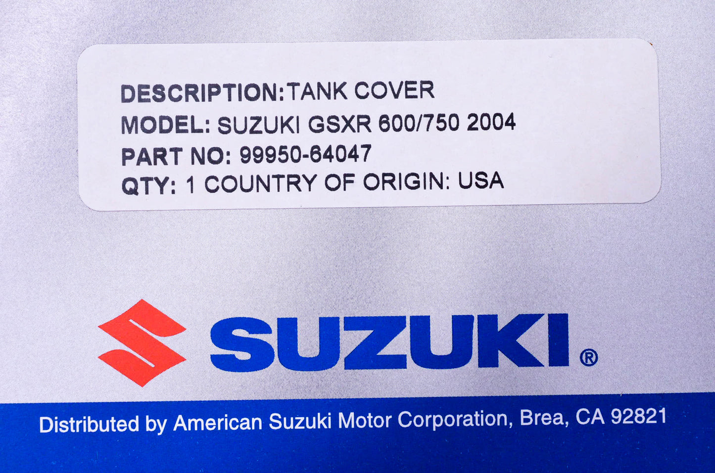 New OEM Suzuki 99950-64047 Tank Cover NOS