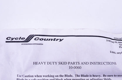 Cycle Country 10-0060 Heavy Duty Skid Assembly NOS