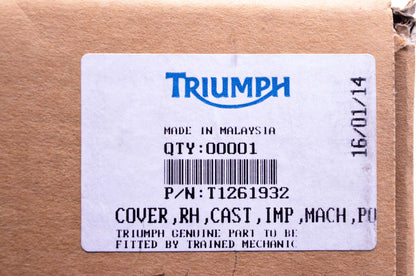 New OEM Triumph T1261932 Righthand Black Alternator Cover NOS