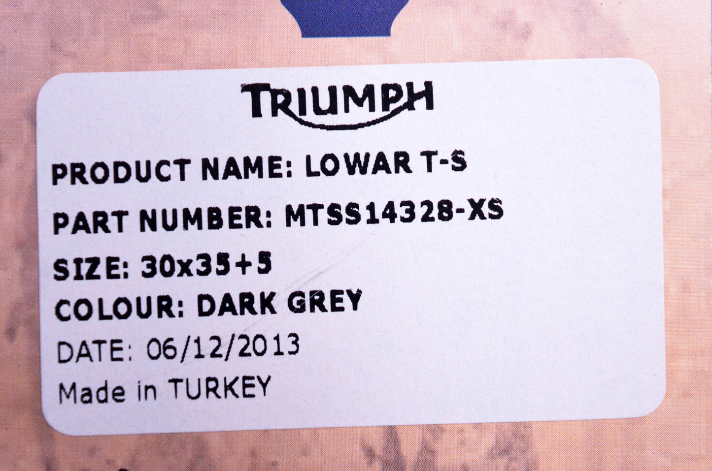New OEM Triumph MTSS14328 Lowar Born To Ride Tee Shirt Dark Grey Xsmall NOS