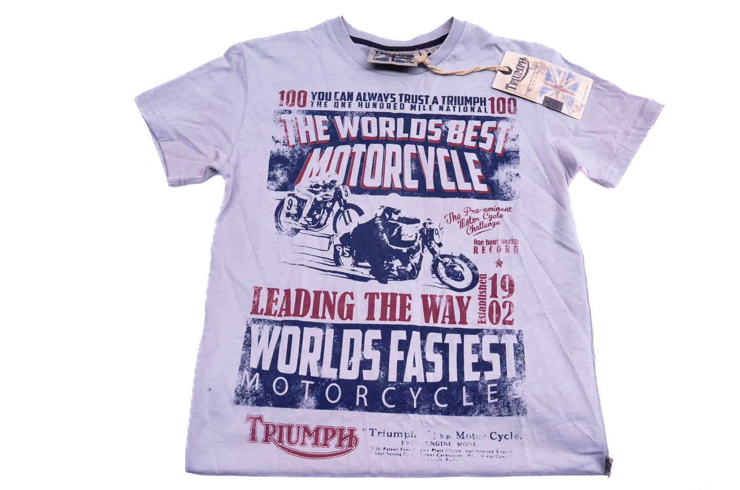 New OEM Triumph MTSS14414 Leading The Way Tee Shirt Grey Small NOS