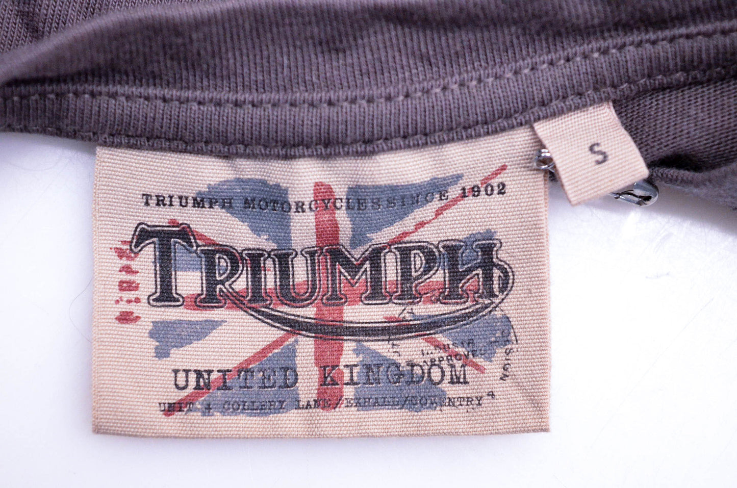 New OEM Triumph MTSS14328 Lowar Born To Ride Tee Shirt Dark Grey Small NOS
