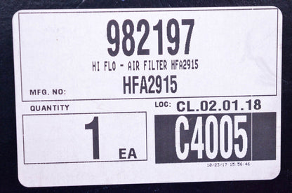 HiFlo Filtro HFA2915, 982197 Air Filter NOS