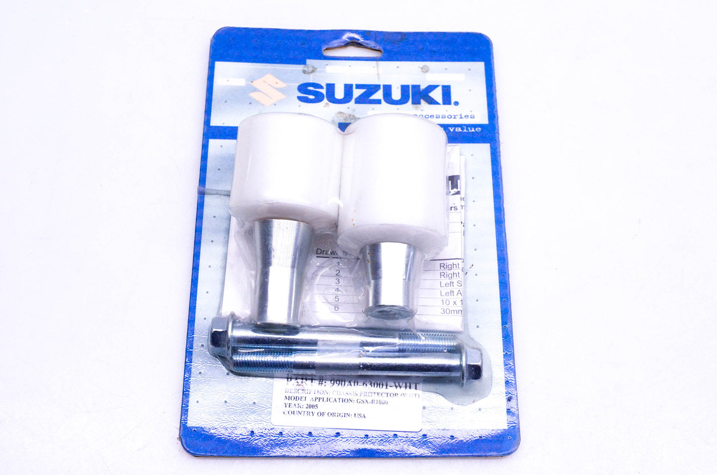 New OEM Suzuki 990A0-63001-WHT White Chassis Protector Kit NOS