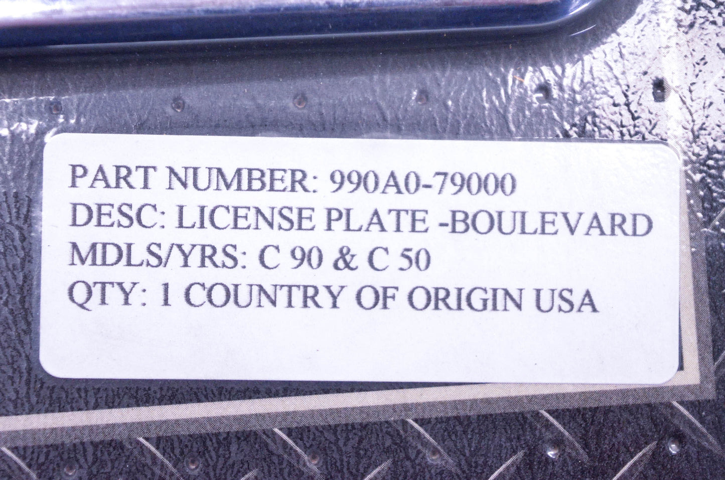 New OEM Suzuki 990A0-79000 Chrome Boulevard License Plate Frame NOS