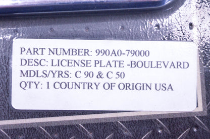 New OEM Suzuki 990A0-79000 Chrome Boulevard License Plate Frame NOS