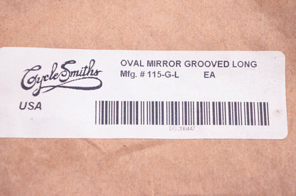 Cycle Smiths 115-G-L Oval Long Grooved Mirror NOS