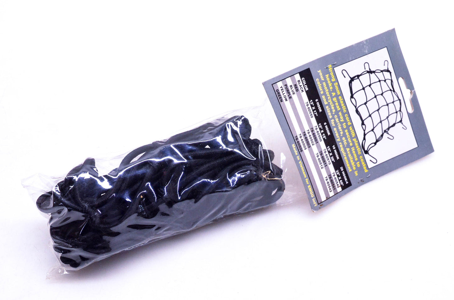 Emgo 78-60500 Black Cargo 6 Hook 15"x15"x5mm Net NOS