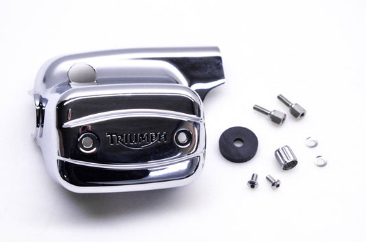 New OEM Triumph A9738069, A9730161 Master Cylinder Chrome Cover Kit NOS
