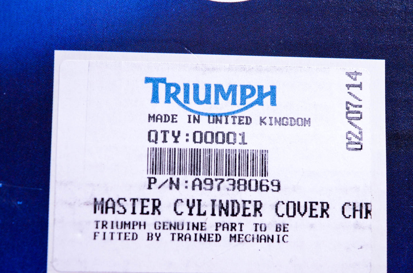 New OEM Triumph A9738069, A9730161 Master Cylinder Chrome Cover Kit NOS
