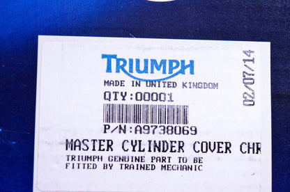 New OEM Triumph A9738069, A9730161 Master Cylinder Chrome Cover Kit NOS