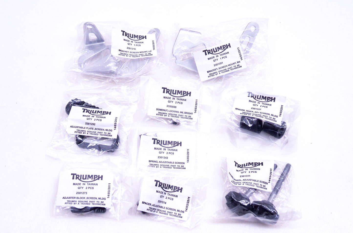 New OEM Triumph A9708218 STD Screen Angle Adjuster Mount Kit NOS