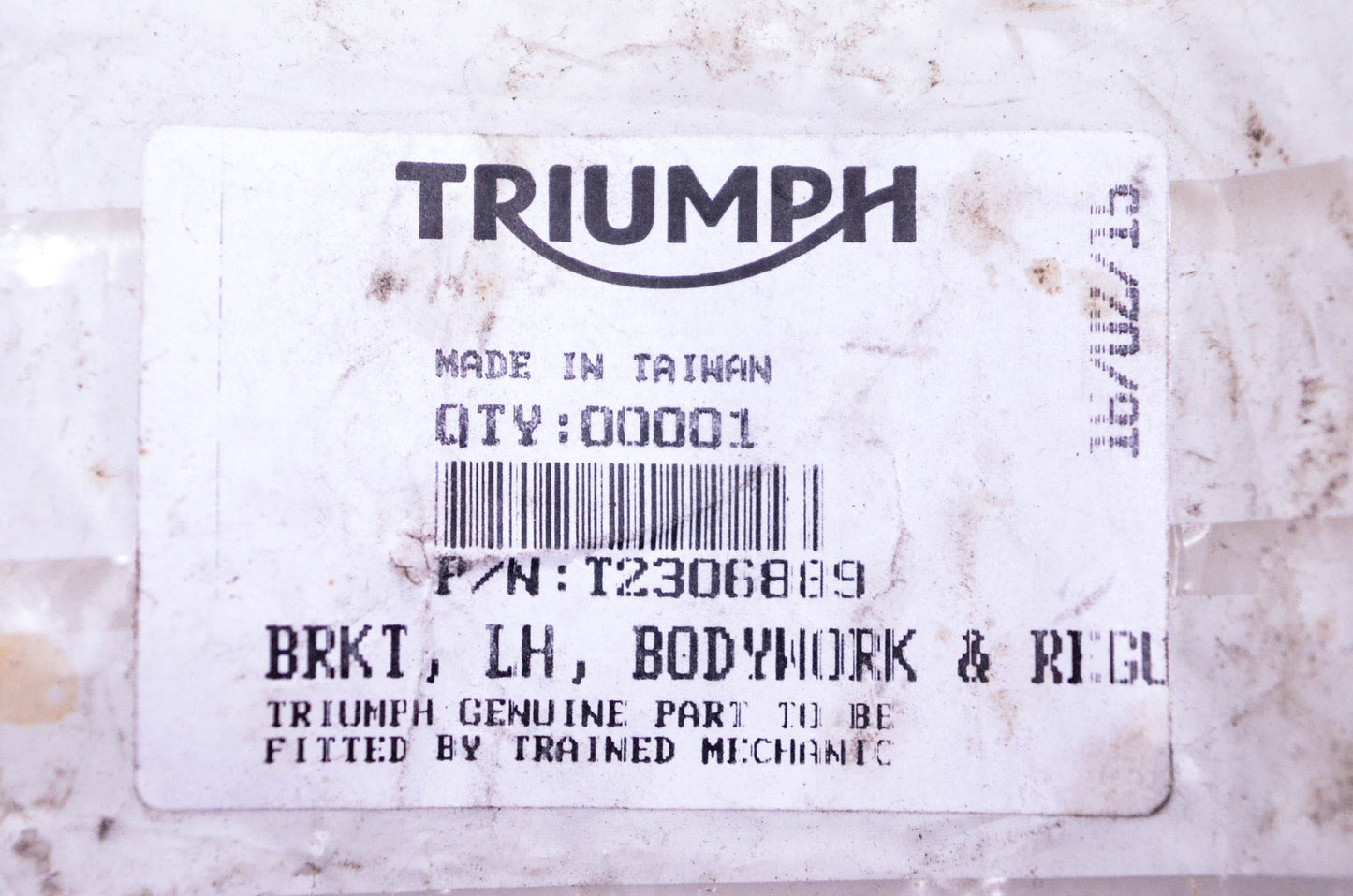 New OEM Triumph T2306889 Lefthand Bodywork Regulator Bracket NOS