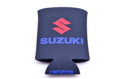 New OEM Suzuki Black Can Koozie Dark Blue Logo NOS
