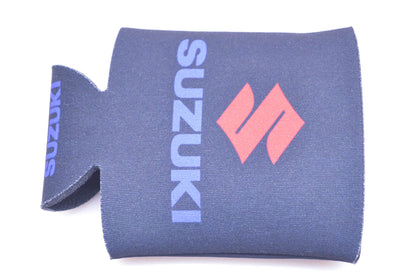 New OEM Suzuki Black Can Koozie Dark Blue Logo NOS