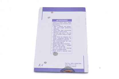 OEM Suzuki 99011-03463-03A JR80 K4 Owner's Manual