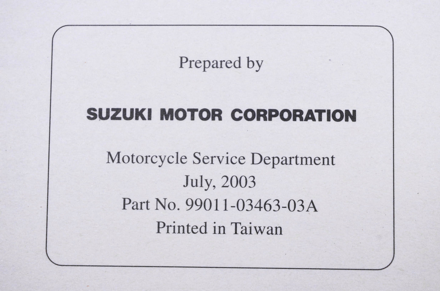 OEM Suzuki 99011-03463-03A JR80 K4 Owner's Manual