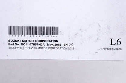 OEM Suzuki 99011-47H57-03A GSX-R1000/A L6 Owner's Manual