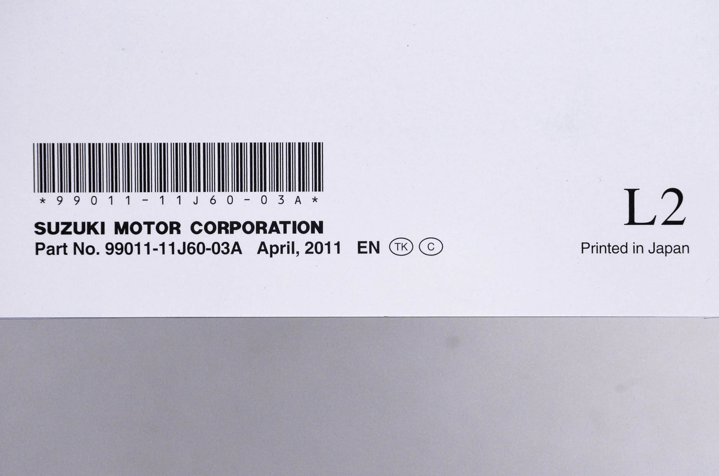 New OEM Suzuki 99011-11J60-03A DL650A L2 Owner's Manual NOS