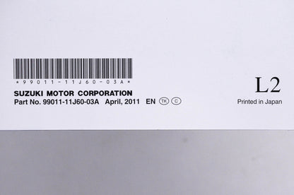 New OEM Suzuki 99011-11J60-03A DL650A L2 Owner's Manual NOS