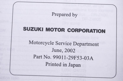 OEM Suzuki 99011-29F53-03A DR-Z400/E K3 Owner's Manual