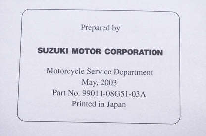 OEM Suzuki 99011-08G51-03A DR-Z125/L K4 Owner's Manual