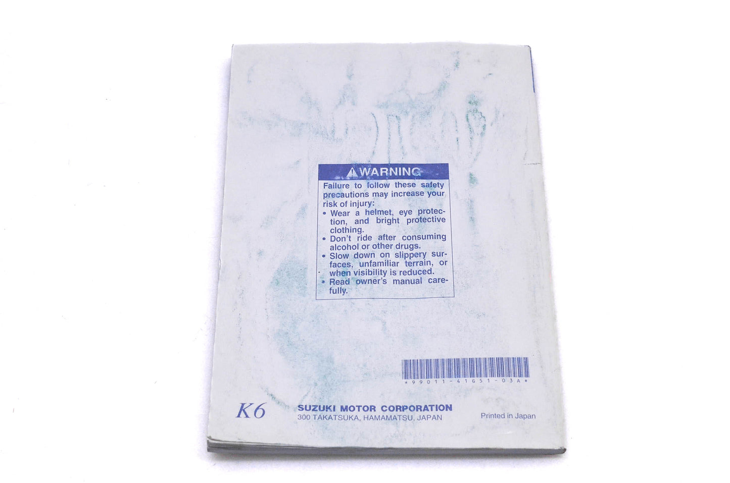OEM Suzuki 99011-41G51-03A GSX-R1000 K6 Owner's Manual