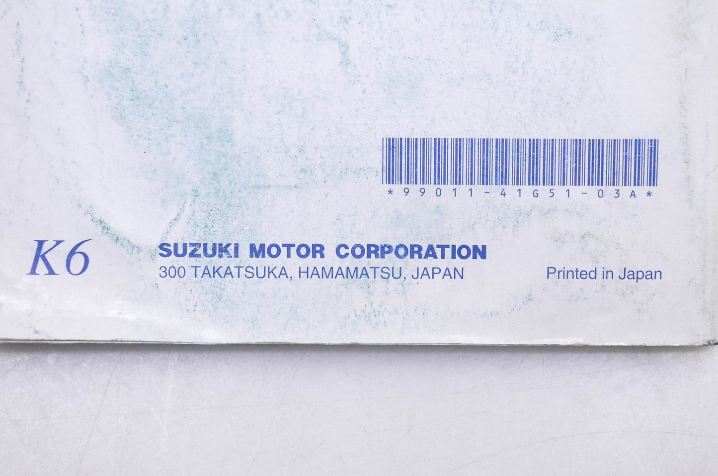 OEM Suzuki 99011-41G51-03A GSX-R1000 K6 Owner's Manual